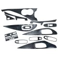 Abs Carbon Fiber Interior Trim Cover For Infiniti Q50 2014 2019 Black 3d Car Decor Kits Sticker 