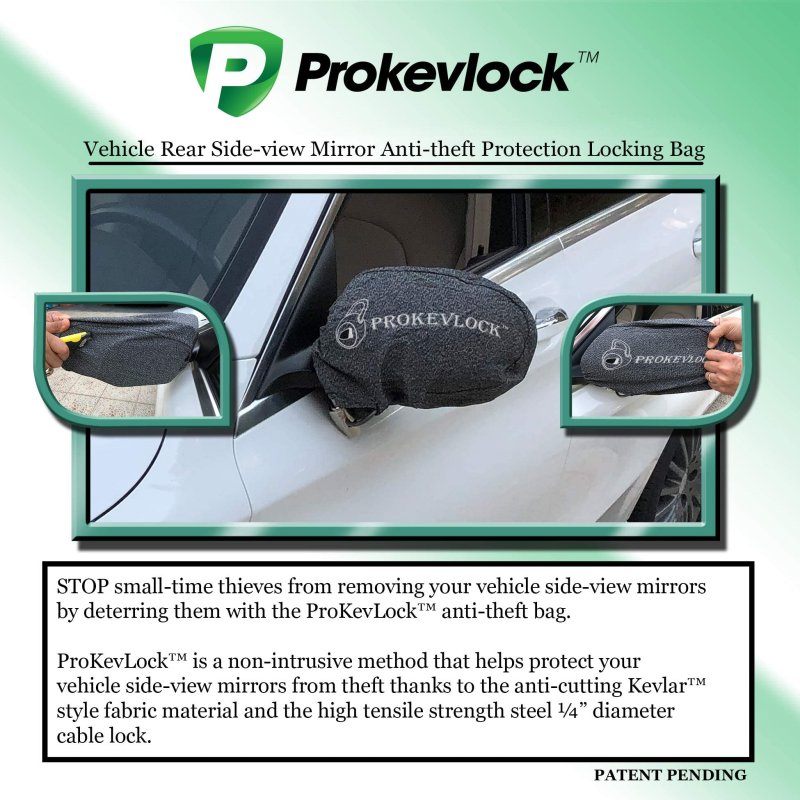 Improved Prokevlock Vehicle Side Mirror Covers With Lock Anti-theft Cover Uhmwpe Hppe Level V Fits All Cars Suvs And Most