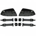 Hecasa Mirror Covers 4 Door Handles Kit Compatible With 2007-2022 Tundra Crewmax Sequoia Dark Gray