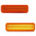 Full Led Strip Front Side Marker Lights Fender Parking Lamps For 1981-1993 Dodge D W Series Pickup Chrome Housing Amber Clear 