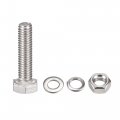 Uxcell M6 X 25mm Hex Head Screws Bolts Nuts Flat Lock Washers Kits 304 Stainless Steel Fully Thread Hexagon 10 Sets
