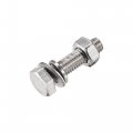 Uxcell M6 X 25mm Hex Head Screws Bolts Nuts Flat Lock Washers Kits 304 Stainless Steel Fully Thread Hexagon 10 Sets