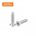 Uxcell 10x7 8 Flat Head Sheet Metal Screws 25pcs Phillips Drive Wood 304 Stainless Steel Self Tapping