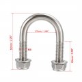 Uxcell U-bolts 4pcs 1 06 27mm Inner Width 52mm Length M8 304 Stainless Steel Round U Bolt With Nuts Washers For Boat Trailer