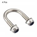 Uxcell U-bolts 4pcs 1 06 27mm Inner Width 52mm Length M8 304 Stainless Steel Round U Bolt With Nuts Washers For Boat Trailer