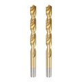 2pcs Titanium Twist Drill Bit 7 16 Drilling Dia High Speed Steel Drills For Hardened Metal Stainless Cast Iron Wood Plastic 