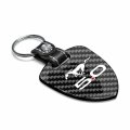 Ipick Image Made For Ford Mustang Gt 5 0 Real Black Carbon Fiber Large Shield-style Key Chain
