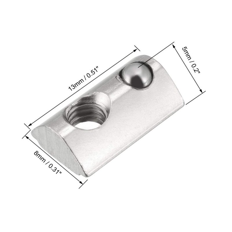 Roll-in Spring M4 T Nut Roll Ball Elastic Nuts For 2020 Series Aluminum Extrusion Profile Suitable With 6mm Groove Depth Pack