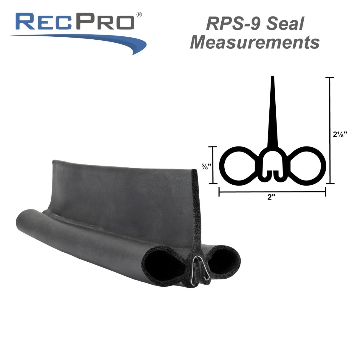 Recpro Rv Slide Out Seal 2 Double Bulb Wiper Clip-on Weather Stripping 5 Feet