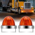 Led Watermelon Lights Pair 12v Dual Mode Running And Turn Signal Star Burst 360 Degrees Pattern Chrome Housing Amber Lens For 