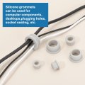 3pcs Rubber Grommets 21mm Drill Hole 16 5mm Id Top Hat Grommet Silicone Plug Gasket Wires Protection For Wiring Automotive Gray