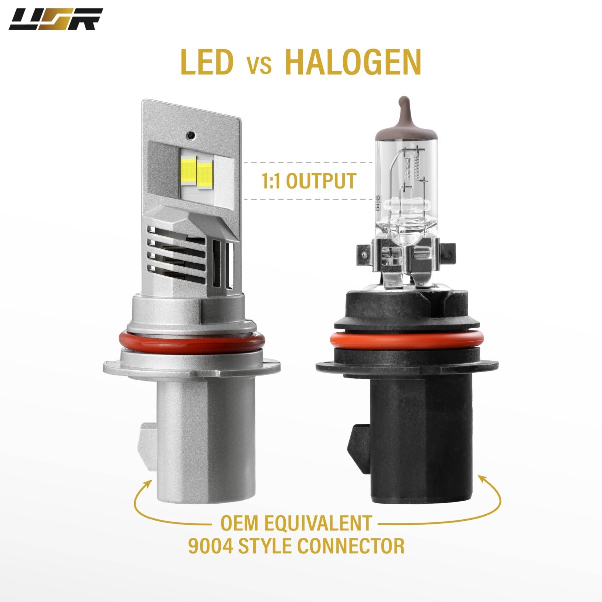 9004 Led Headlight Bulbs 1 High And Low Beam Canbus Error Free 6000k Pure White 11200lm Pair For Hb1 Size
