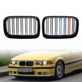 Astra Depot Pair E36 Kidney Grille Double Line Compatible With 1992-1996 Bmw 316i 318i 318is 320i 323i 325i 328i Pre-lci Glossy