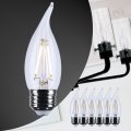 Satco 5 5w Ca10 Led Light Bulb 3000k Soft White 500 Lumens Clear Flame Tip 300 Degree Beam E26 Medium Base 92 Cri Dimmable Wet 