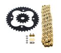 Gold O Ring Chain And Sprocket Kit For Honda Trx400x 2009 2010 2011 2012 2013 2014 520-94 With 15 Tooth Front 38 Rear Steel