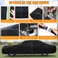 Waterproof Car Cover Replace For 1974-1981 Chevy Camaro 6 Layers All Weather With Zipper Door Windproof Bands Snow Rain Dust
