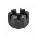 M27x1 5mm Hexagon Slotted Nut Grade 4 8 Carbon Steel Hex Castle Nuts Black 2pcs 
