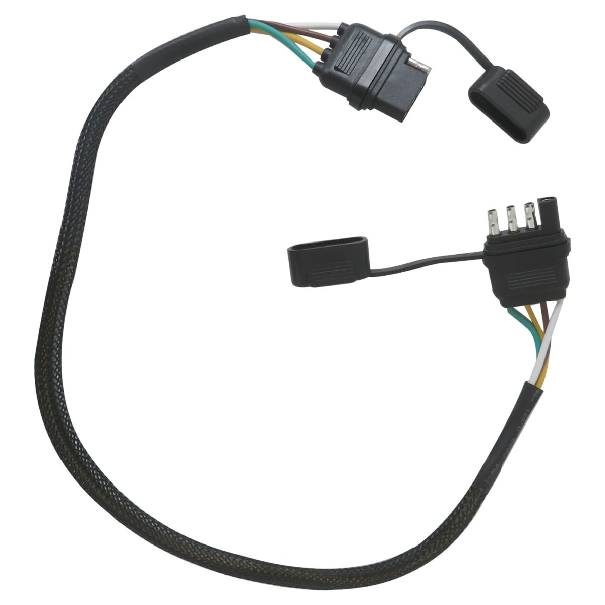 4 Flat Trailer Wire Extension Way Connector Pure Copper Loom Tubing Protection Comes With Plug And Play Design