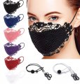 Nature Blossom 6 Pieces Lace Face Masks Washable Reusable Soft Cotton Covering Wedding Party Costume Flower Mouth Shield Fabric 