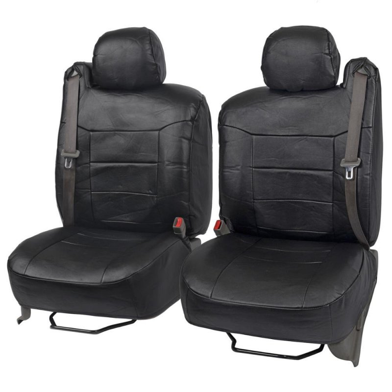 Bdk Leather Seat Covers For Trucks And Suv With Integratedbelts Car Vehicles Shoulder Belts Premium Leatherette Semi-custom Fit