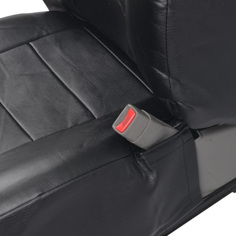 Bdk Leather Seat Covers For Trucks And Suv With Integratedbelts Car Vehicles Shoulder Belts Premium Leatherette Semi-custom Fit