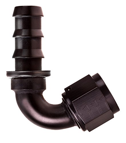 Fcl1543 Socketless Hose End 8 An Barb To Female 120 Degrees Black Anodized Aluminum Fitting