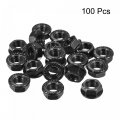 Uxcell M8 Serrated Flange Hex Lock Nuts Carbon Steel Black Oxide Finished 100pcs