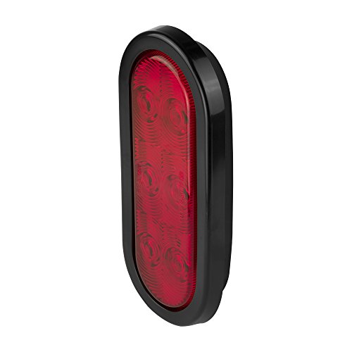 C561rtm 6 In Led Oval Stop Tail Turn Light Red 12v Submersible Rear Truck Polycarbonate Lens Pack Of 1