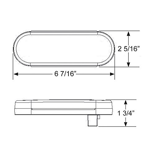 C561rtm 6 In Led Oval Stop Tail Turn Light Red 12v Submersible Rear Truck Polycarbonate Lens Pack Of 1