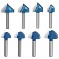 1 4 In Shank Core Box And V Groove Router Bit Set 5 8 3 7 Cutting Diameter Carbide Tipped Woodworking Milling Cutter Tool 8pcs 
