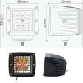 Nicoko 3 Color Changing Led Square Pods With Halo Controller 2x Pair 4pcs