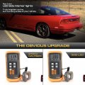 Vipmotoz Full Led Strip Rear Side Marker Lights Fender Parking Lamps Compatible With 1989-1994 Nissan S13 240sx Red Housing