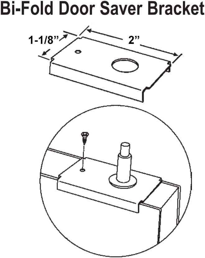 Bi Fold Closet Door Saver Bracket Fors Up To 1 125 In Thick Chrome Repair Kit Damaged Door Corners 2 Pack Bfds18-a