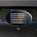 American Flag Bullets Guns Usa Second 2nd Amendment Oval Tow Trailer Hitch Cover Plug Insert
