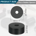 4pcs Thick Rubber Spacer 2 Inch Od X 1 Id 13 16 Thickness Round Bushings Anti Vibration Flat Washers For Home Industrial