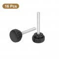 Uxcell 16pcs Round Knurled Thumb Screws M6 X 45mm Carbon Steel Zinc Plated Thread Thumbscrew Clamping Knob Screw For Quick