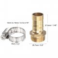 Uxcell Brass Hose Barb Fitting Straight 16mm X G1 2 Male Thread Pipe Connector With Stainless Steel Clamp Pack Of