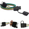 32 In 4 Way Flat Wire Pin Extension Connector With Waterproof Cap For Truck Trailer Rv Boat Pure Copper Wiring Harness Splitter