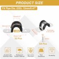 32pcs 12mm 1 2 Cable Clamp 304 Stainless Steel Rubber Coated Cushion Insulated Clamps U Holder Pipe Strap With M3x16mm Screws