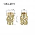 Uxcell Knurled Insert Nuts 100pcs M3 X 7mm L 5mm Od 3d Printing Brass Female Threadeds Heat Set Insert Embedment