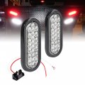 True Mods 2pc 6 White Oval Led Reverse Trailer Tail Light Kit Dot Fmvss 108 Sae 2 R 24 Grommet Plug Included Ip67 Waterproof 