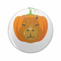 Capybara With Pumpkin Keychain Double Sided Stainless Steel 3d Resin Design Round 1 25 In Novelty Key Ring For Backpacks And 