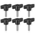6pcs Clamping Screw Knob M5 X 25mm Metric Carbon Steel T Shaped Thumb Screws Handle For Quick Remove Hand Tightening 