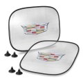 Cadillac Crest Logo Car Side Window Mesh Sun Shades For Uv Protection 2 Pack Official Licensed 