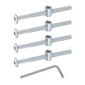 4pcs Bed Frame Bolts M6 X 80mm Hex Socket Head Screws Barrel Nuts Bunk Furniture With Rice-shaped Nut And Wrench For Chairs 