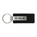 Au-tomotive Goldcompatible With Rectangular Leather Key Chain For Acura Tlx Black