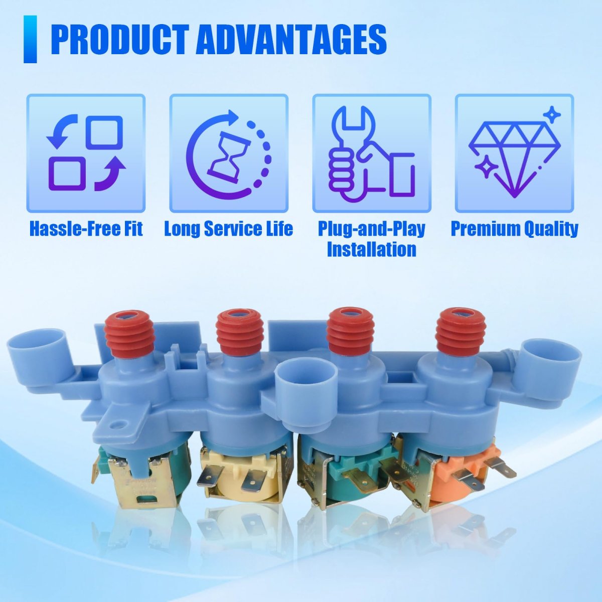 Wh13x24058 Water Inlet Valve For Ge Washers Gtw845csn0ws Gtw845csn1ws Gtw845csnws Replaces Ap6282070 Ps12171559 Wh13x26637