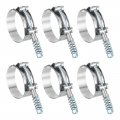 T-bolt Hose Clamps 6pcs Working Range 57-65mm 201 Stainless Steel Bolt Intake Intercooler Fo Clamp Tube 