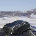 Waterproof All Weather Car Cover For Sedan 201 In To 210 Universal Fit Automobile Protector With Zipper Door Cotton Backing And 