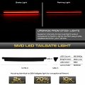 2006-2018 For Dodge Ram 3500 Dually Red Led Strip Tail Gate Parking Brake Light Drl Replacement Dark Smoke Lens 1-piece Lower